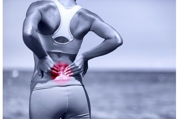 The back in the lumbar region can hurt due to excessive physical exertion