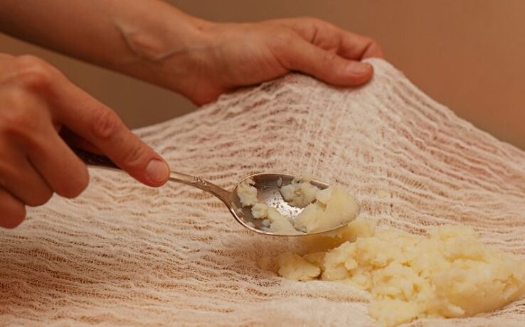 Preparation of a compress from the potatoes